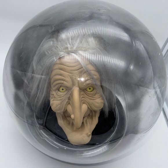 Vintage 14" Gemmy Motion Activated Light Up Talking Halloween Witch Crystal Ball - Picture 8 of 9